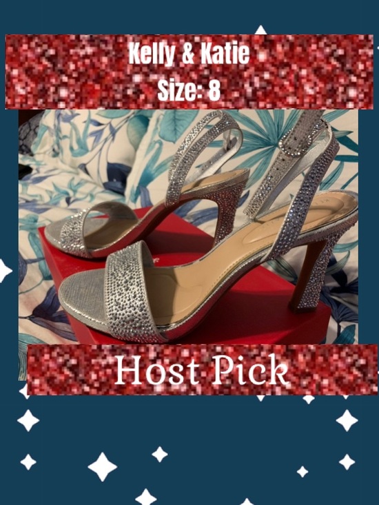 Kelly & Katie Shoes - 🪩Host Pick🪩Kelly & Katie Silver Rhinestone Heeled Sandals